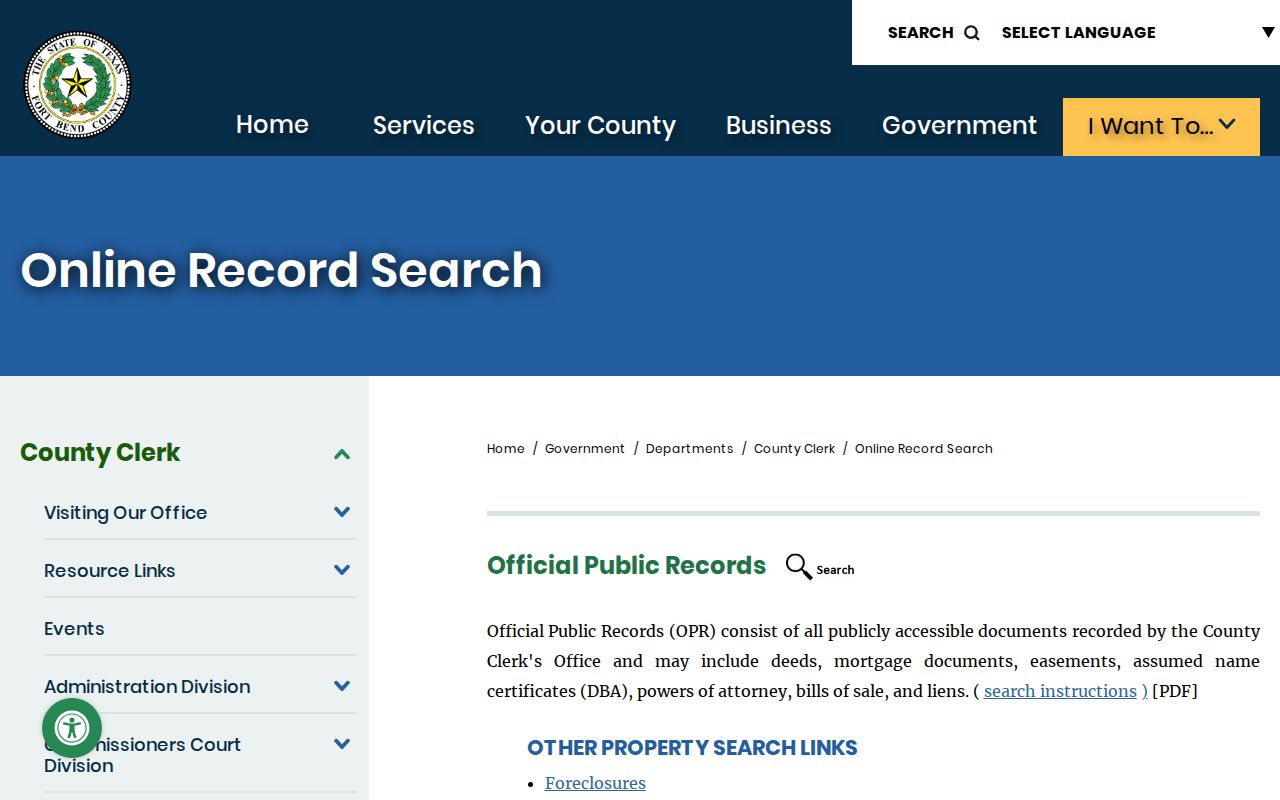Fort Bend County warrant and misdemeanor clerk records