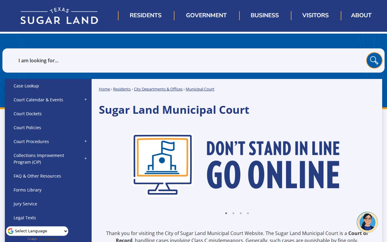 Sugar Land warrant court search and Municipal Court services